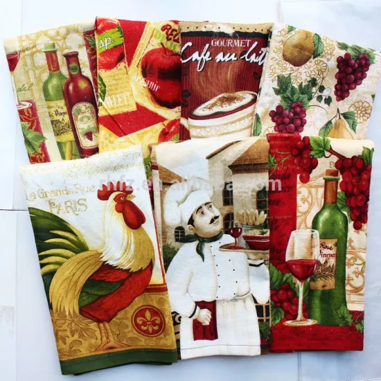 OEM Custom printed velour kitchen tea towel