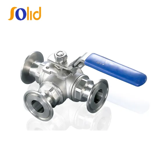 Stainless Steel CF8/CF8m Sanitary Three 3 Way Ball Valve