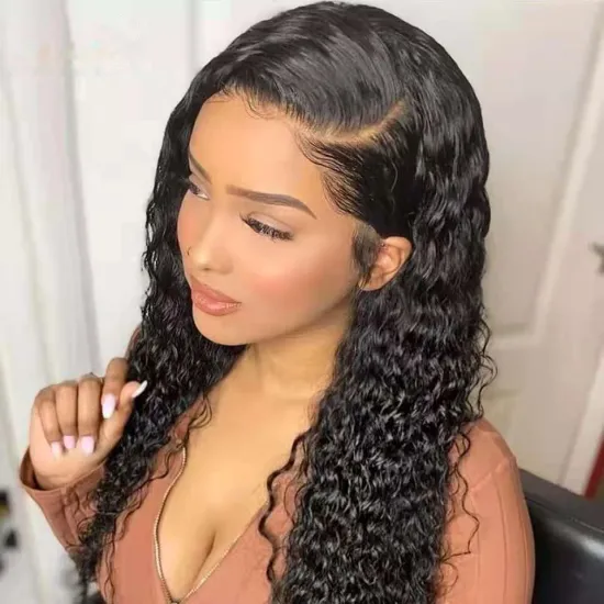 Raw Brazilian Virgin Human Hair Water Wave Glueless Hd Full Lace Front Wig Cheap Transparent Lace Frontal Wig For Black Women