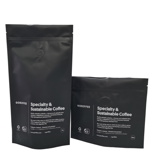 Nachhaltiger recycelbarer Bio-Kaffeebeutel mit Reißverschluss und Ventil