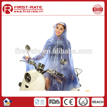 Beautiul PVC rain poncho with dots printing,pvc raincoat
