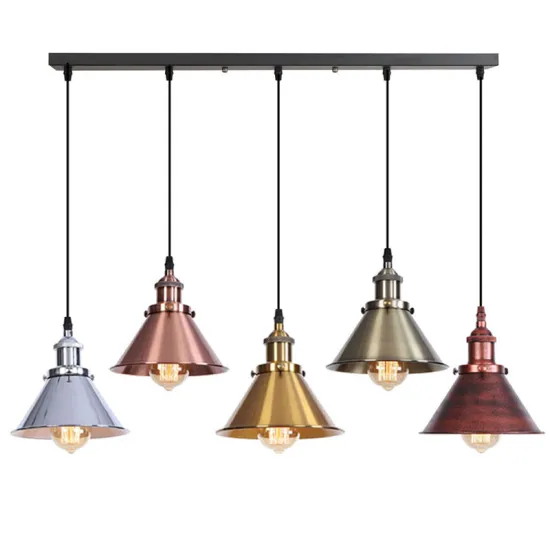 Simple Vintage Style Metal Shade Pendant Light for Indoor Use