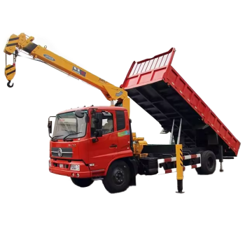 2024 Dongfeng 4x2 Diesel Dump Truck with Crane - 25T Mobile Truck Crane for Sale