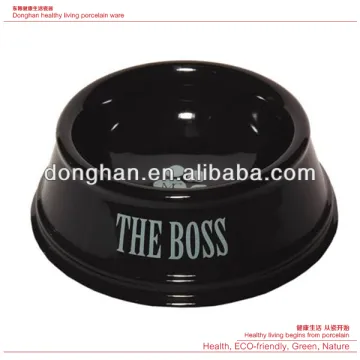 black ceramic dog feeder oem printing pet bowl
