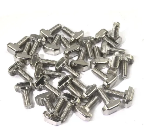 3030 Carbon Steel Profile M6 T Screw Fastener Bolts for Slot Groove 8mm