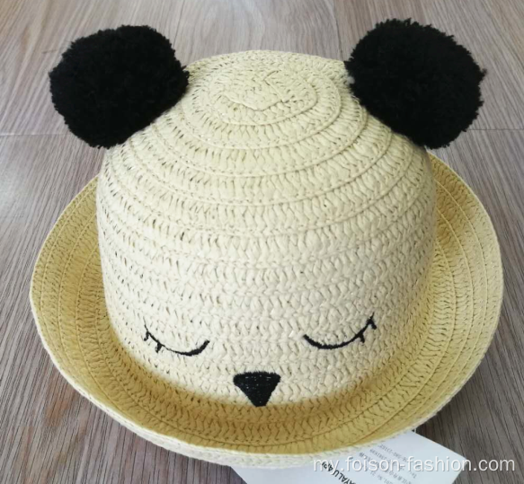 ဒီဇိုင်း Girls Straw Hat Beach Hat