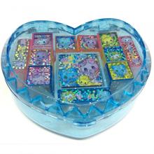 Plastic heart-shaped glitter letter stamp