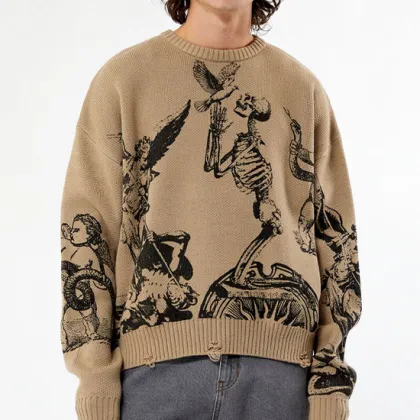 Factory Direct Custom Embroidered Thick Knit Men's Sweater