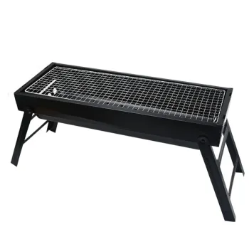 Portable Foldable Charcoal BBQ Grill for Camping - Chrome Plated Wire Mesh