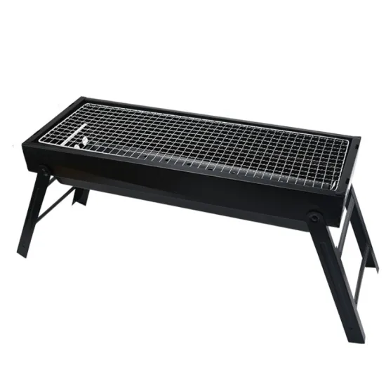 Portable Foldable Charcoal BBQ Grill for Camping - Chrome Plated Wire Mesh