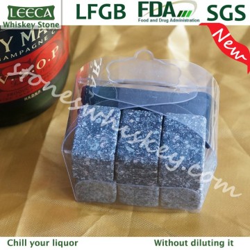 Pietra di whisky con scatola in PVC + sacchetto di velluto | Raffreddamento della roccia di ghiaccio per whisky