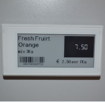 Smart ESLs-tags Elecotronic shelf labels definition graphic display, Electronic shelf labels ESLs-tags in supermarket