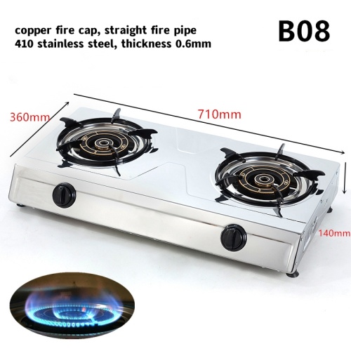 Kompor Gas Double Burners Stainless Panel