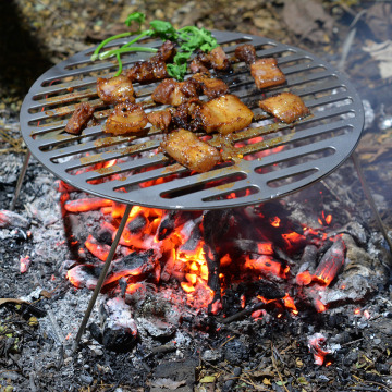 Boundless Voyage Titanium BBQ Grill - Foldable Legs, Ultralight for Camping and Picnics
