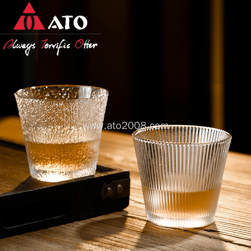 ATO Simple vertical stripe classic glass drinking glass