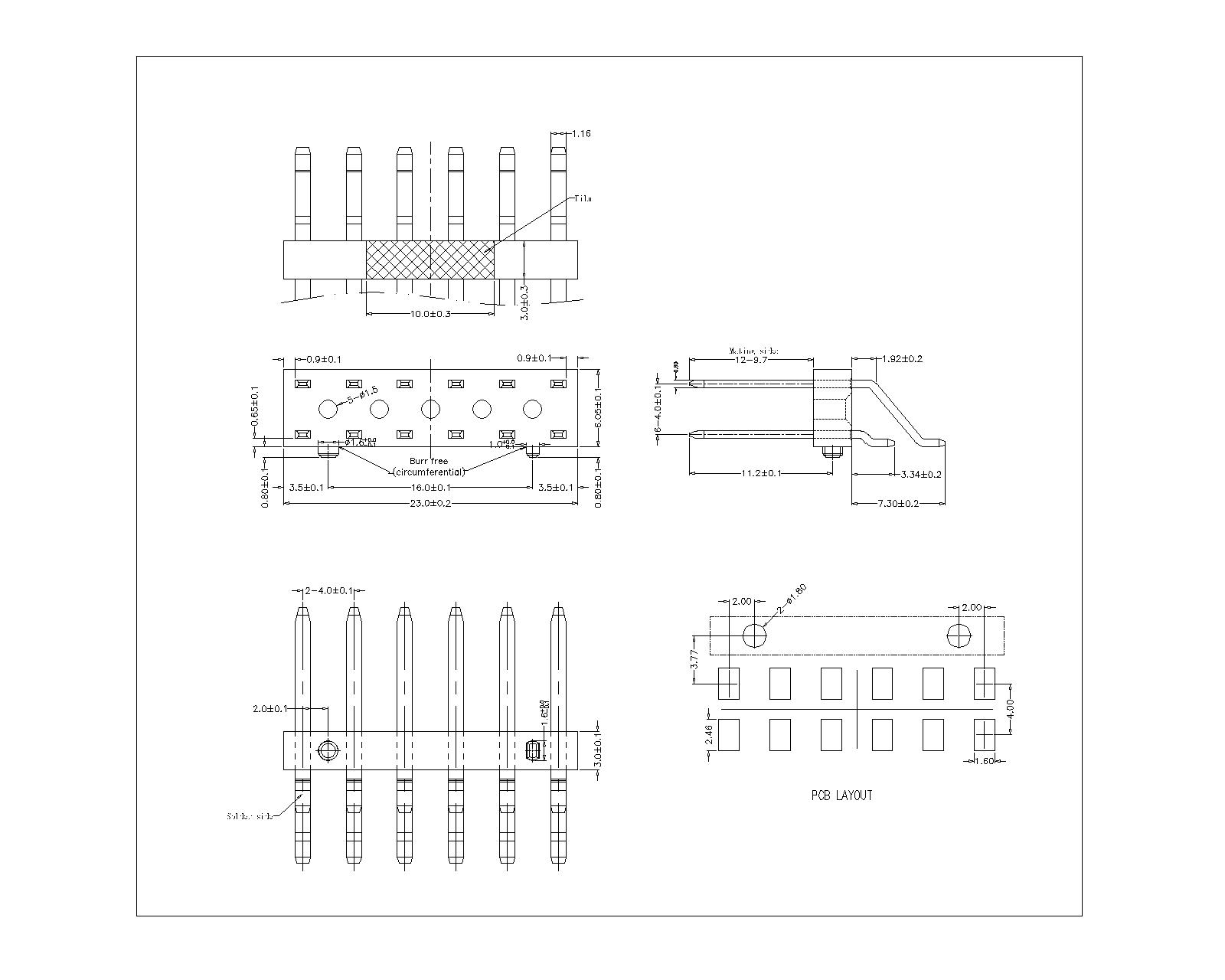PHJM01-2x6P-Au-W 4.0mm Pin Header Double Row 