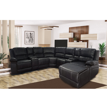 Furnitur ruang tamu modern sofa sudut kulit listrik