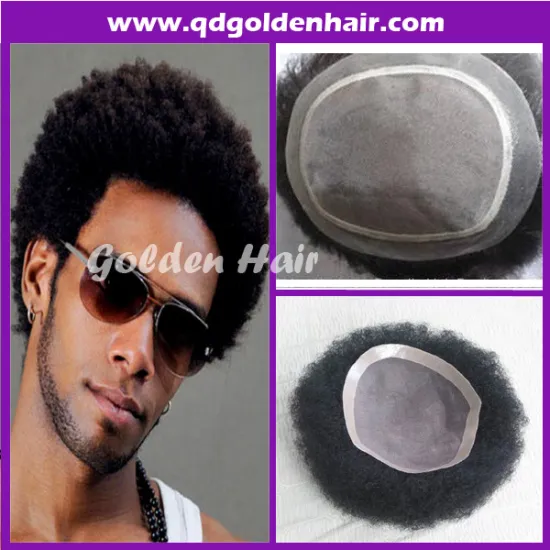 Golden Hair Top Class Virgin Remy Afro Hairpieces With Hair Bangs
