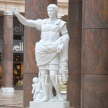 Stone Marble Rome Emperor Julius Caesar Augustus Statue