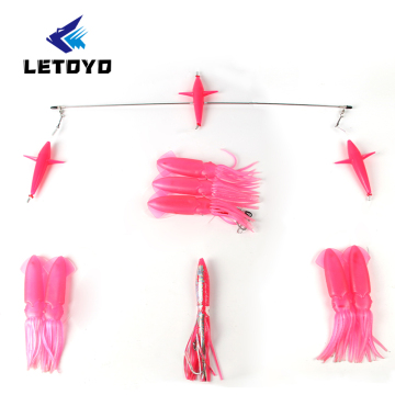 LETOYO 24" Offshore Fishing Spreader Bar Kit with Squids and Trolling Birds