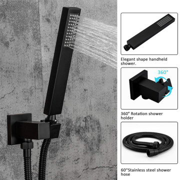 Black Shower Fixtures Wall Faucet Bathroom Mixer Tap