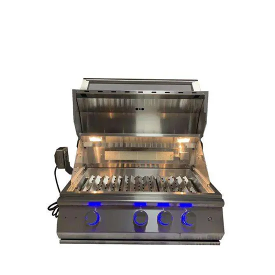 Outdoor Kitchen Adjustable Height Stainless Steel 30 Inch Built In Gas Bbq Grill