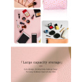 Cross print PU twill makeup bag