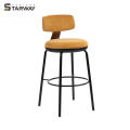 Wholesale Modern Fabric Low Back High Bar Chair Metal Legs Kitchen Bar Chair