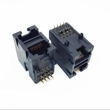 RJ45 جاك الجانب الدخول الكامل البلاستيك 2x1P