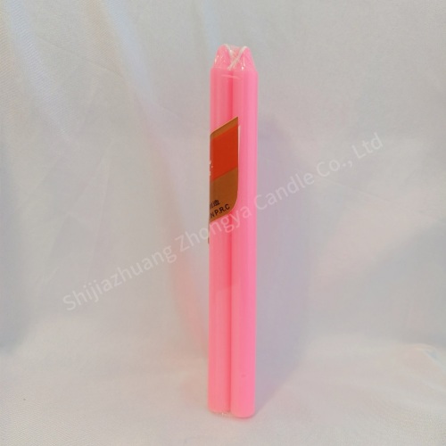 Colorful Pink candle paraffin wax long stick candle