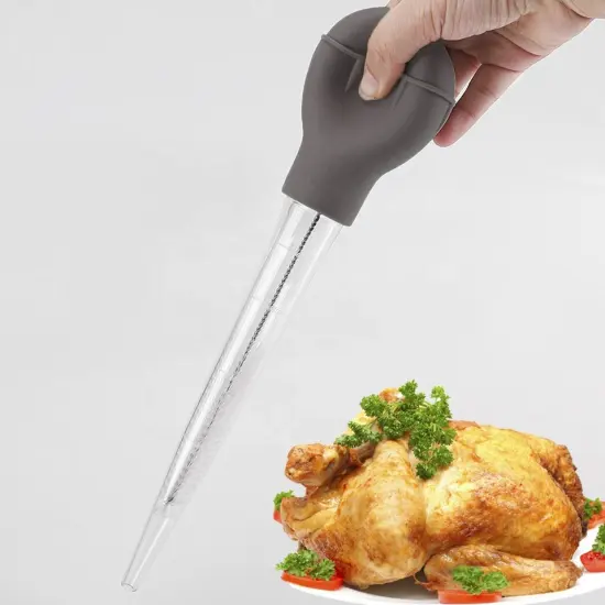 Kitchen Silicone Syringe Pump for Meat Marinade, Injecting BBQ Sauce, and Basting Turkey