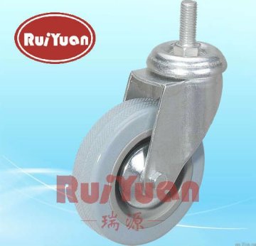2 inch to 6 inch Gray rubber threaded stem swivel caster wheel