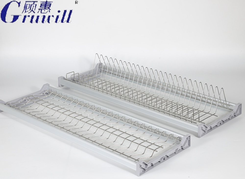 Kitchen cabinet stainless steel wired dish storage rack