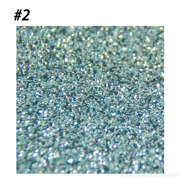 OEM Smooth chunky glitter PU faux leather fabrics