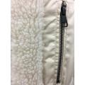 Off White Shearling Zip Up Jacket