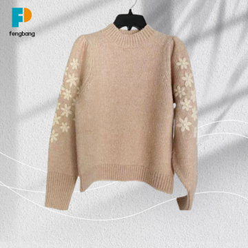 Autumn Winter Light Pink Semi High Neck Knit