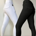 Populaire Black White Women&#39;s Silicone Equestrian Pants