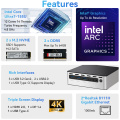 2lan Intel Core Ultra 7 155U Mini Computer