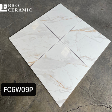 Foshan China White Gold Carrara Poliertes glasierte Porzellanfliesen 600x600