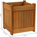 Square Wooden Flower and Herb Pot for Garden