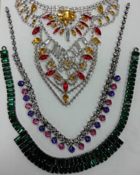 wholesale beautiful wedding mix floral casting clear rhinestone necklace