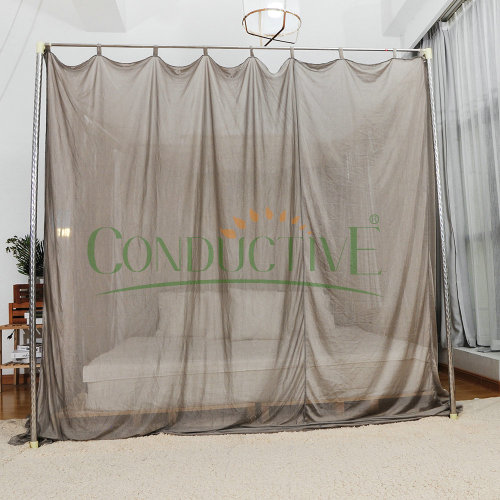 Toldo de cama con mosquitera de protección EMF de forma cuadrada