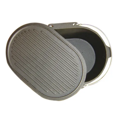 7QT Pre-seasoned Oval Dutch Oven For Camping