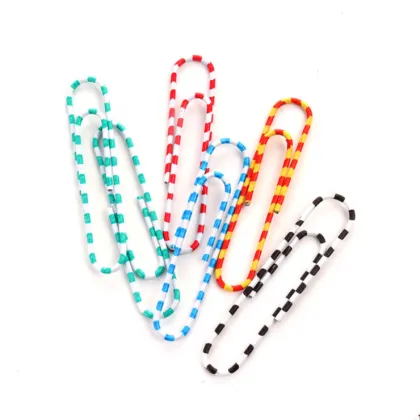 Zebra Color Paper Clips, 33mm, Assorted Vinyl Jumbo 100pcs per Box