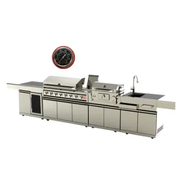 Commercial BBQ Gas & Charcoal Grill Luxury Kitchen Cabinet with Burners