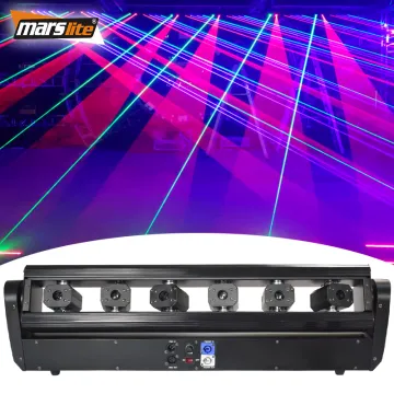 Marslite Stage Lighting: DMX RGB Moving Head Laser Light with 6 Lens Fat Beam Laser Bar