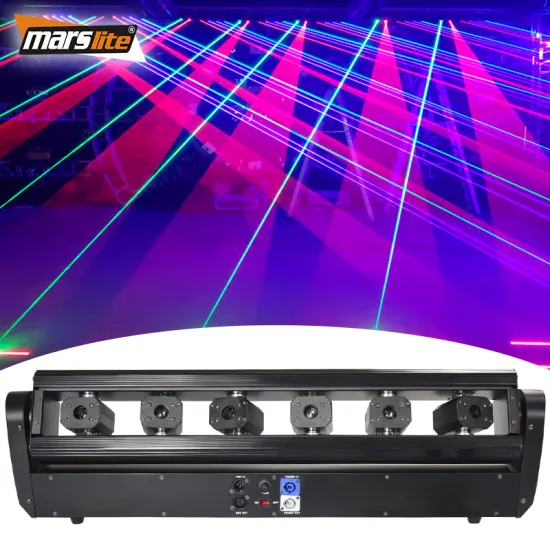 Marslite Stage Lighting: DMX RGB Moving Head Laser Light with 6 Lens Fat Beam Laser Bar