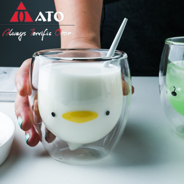 Doppel Wandglas Tasse Tierdesign Trinkglasse