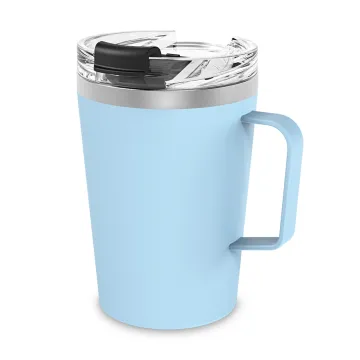Customizable 350ml Modern Stainless Steel Insulated Mug with Clear Lid - 304 Metal for Coffee, Beer, Tea & Water