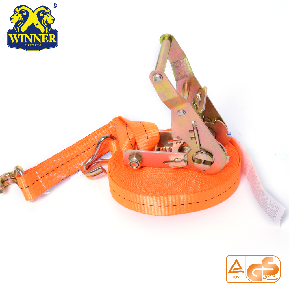 Ratchet Tie Down Straps And Cargo Lashing Belt With Hooks